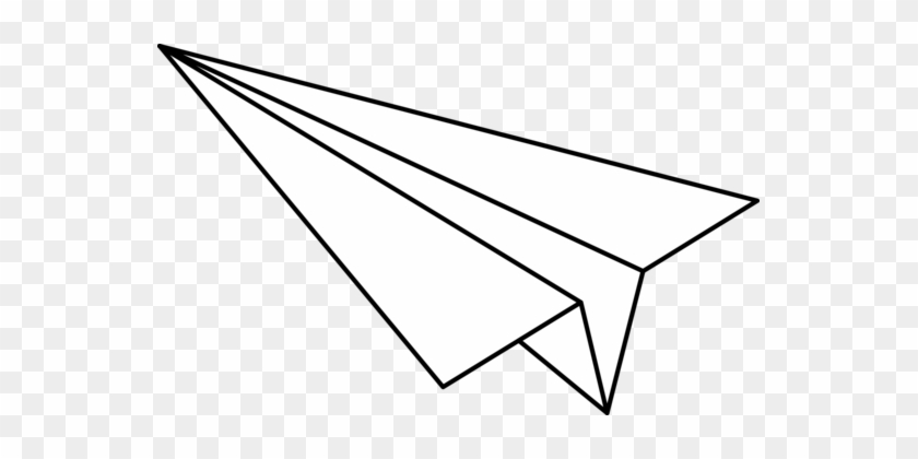 The Paper Airplane The Paper Airplane Paper Plane Computer - Paper Airplane Clipart Black And White #1381362