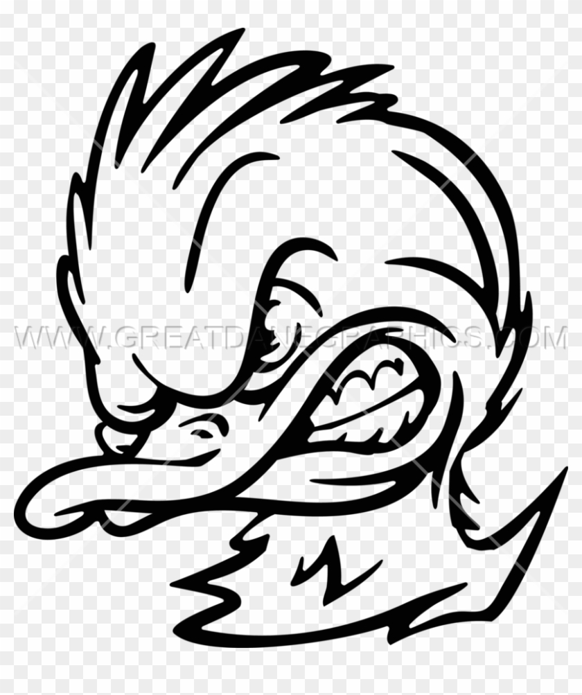 Png Free Anger Drawing Heartbreaking - Angry Duck Head Black And White #1381742