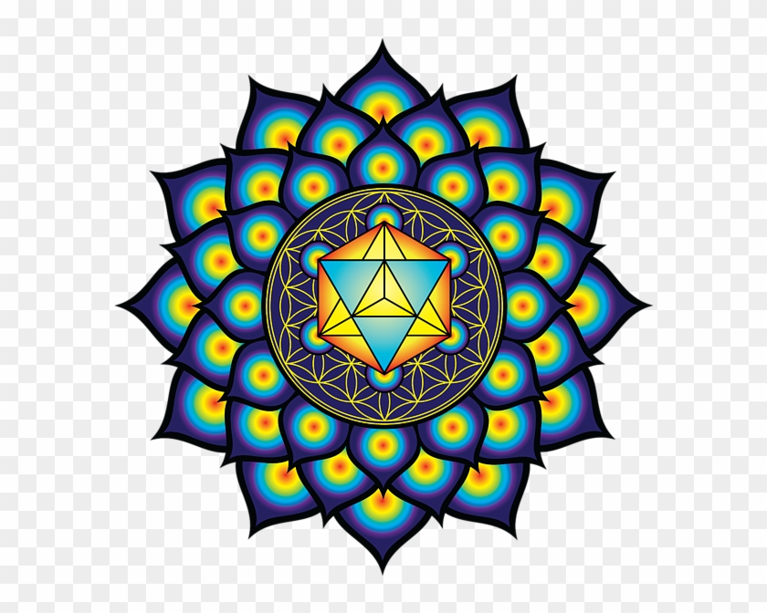 Flower Of Life, Sacred Geometry, Geometric Art, Mandala, - Merkaba Flower Of Life Mandala #1381767