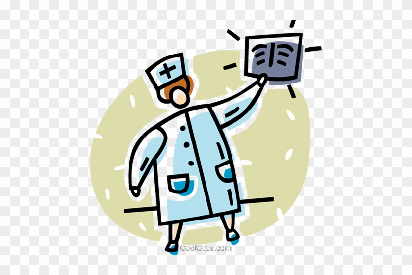 Doctor Looking At An X-ray Royalty Free Vector Clip - Doctor Looking At An X-ray Royalty Free Vector Clip #1381789