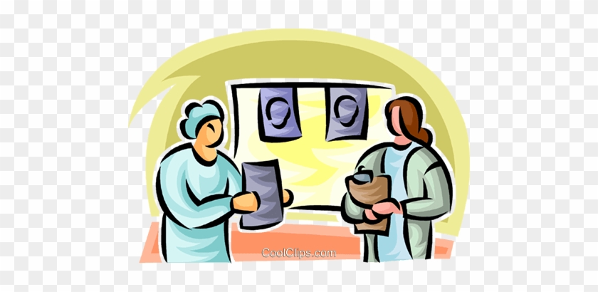 Doctors Looking At An X-ray Royalty Free Vector Clip - Doctors Looking At An X-ray Royalty Free Vector Clip #1381795