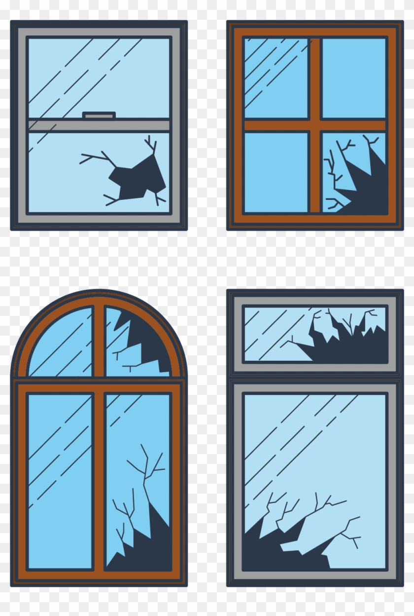 Broken Window Clip Art - Draw A Broken Window Clipart #1381833