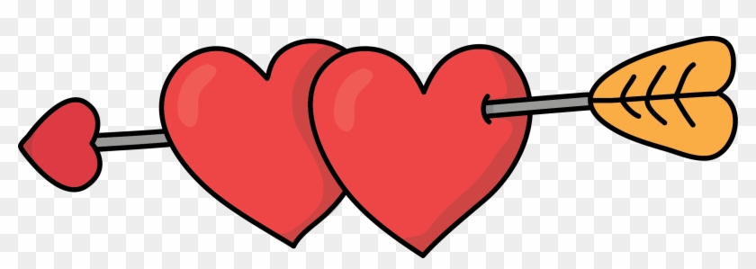 Clipart Resolution 2404*744 - 2 Hearts With Arrow #1381906