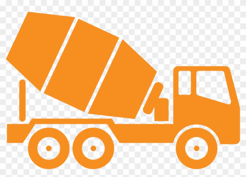 Cement Truck Orange - Cement #1382422