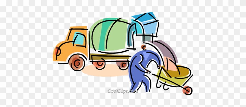 Cement Mixers Royalty Free Vector Clip Art Illustration - Concrete Mixer #1382438