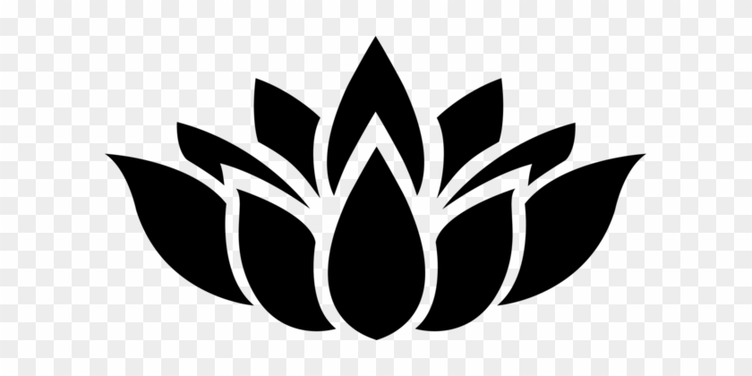 Nelumbo Nucifera Silhouette Flower Stencil Drawing - Lotus Flower Silhouette #1382497