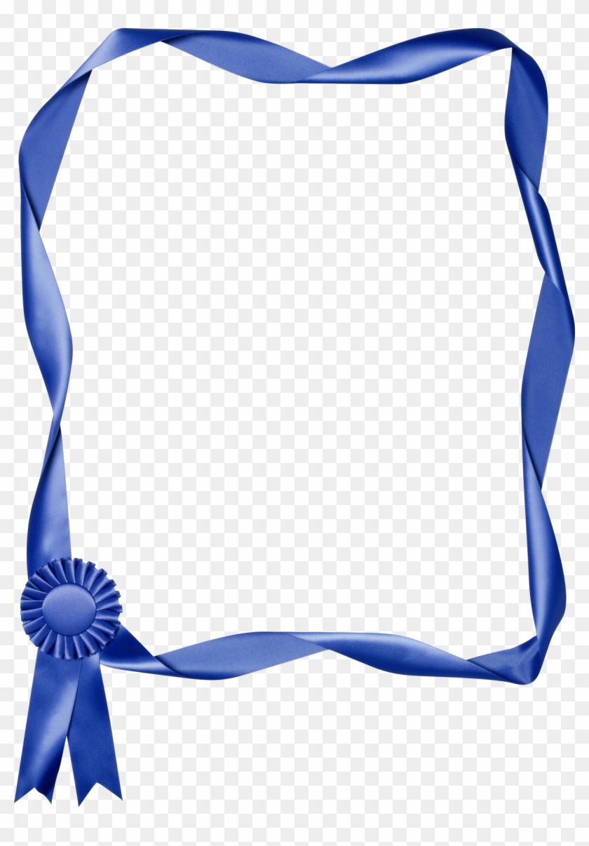 Free Borders And Border Clipart Print And Website Borders - Blue Borders And Frames With Ribbon #1382512