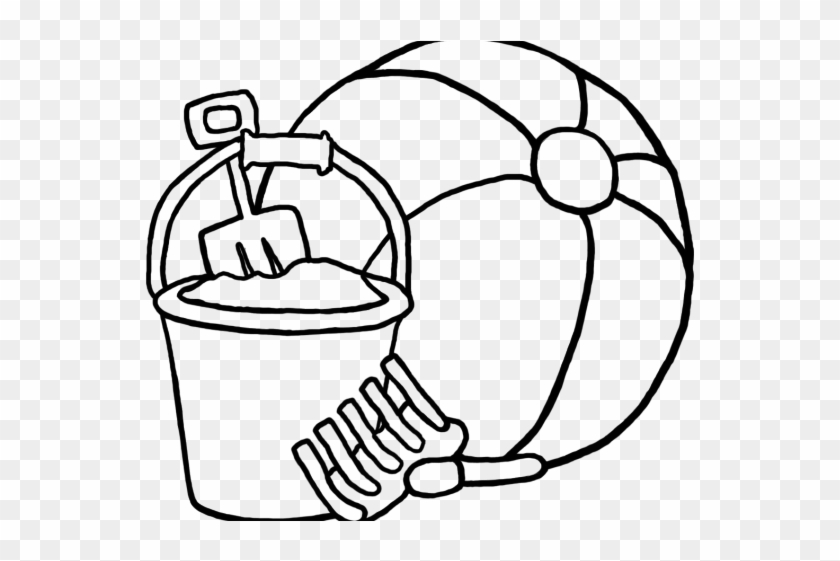 Sand Castle Clipart Shovel Bucket - Beach Toys Coloring Pages #1382573