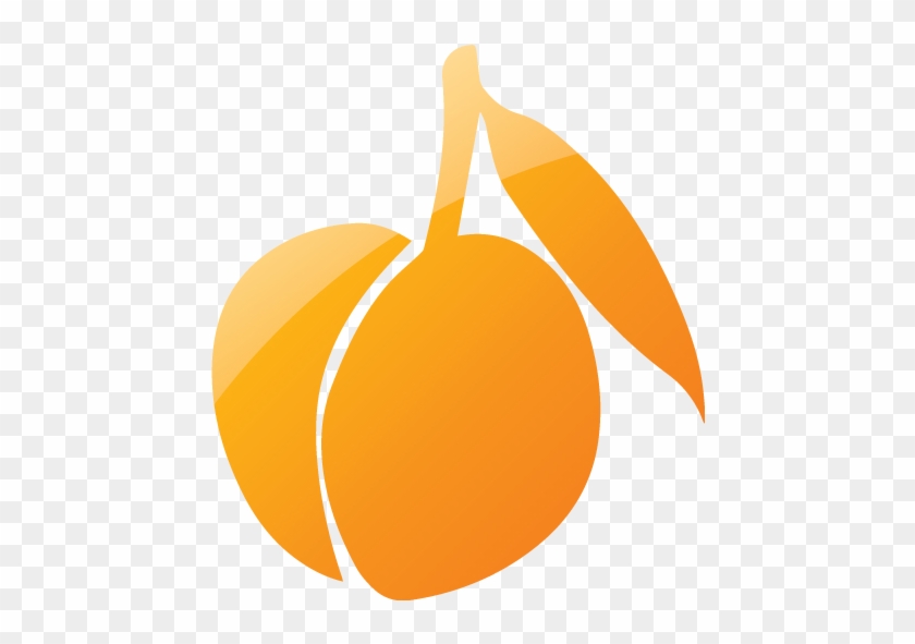Web 2 Orange Peach Icon - Black And White Peach Icon Png #1382610