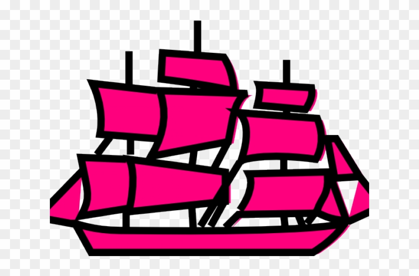 Cruise Ship Clipart Vector - Pink Boat Clipart #1382824