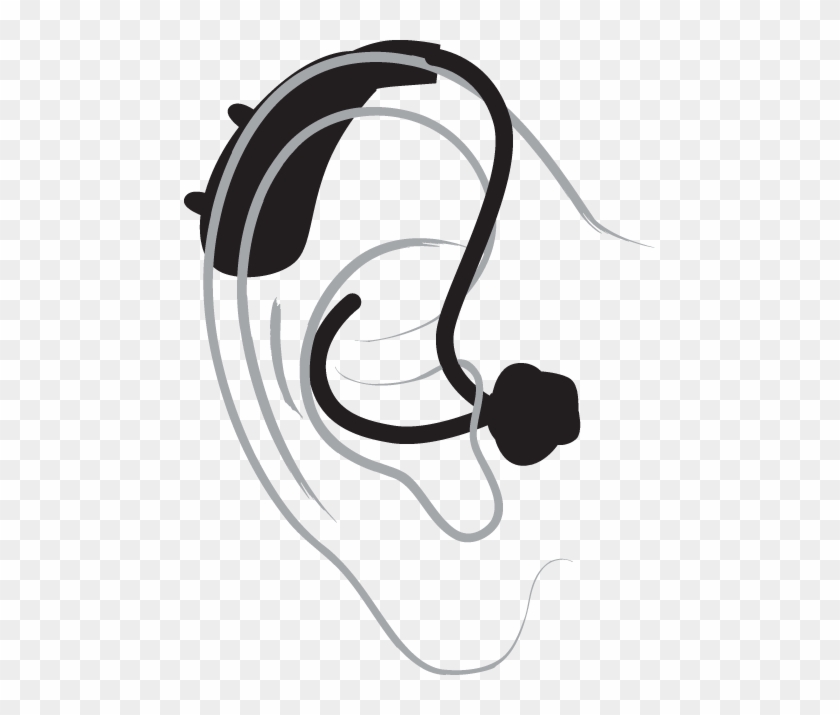Behind The Ear Ear With Hearing Aid Drawing Free Transparent PNG