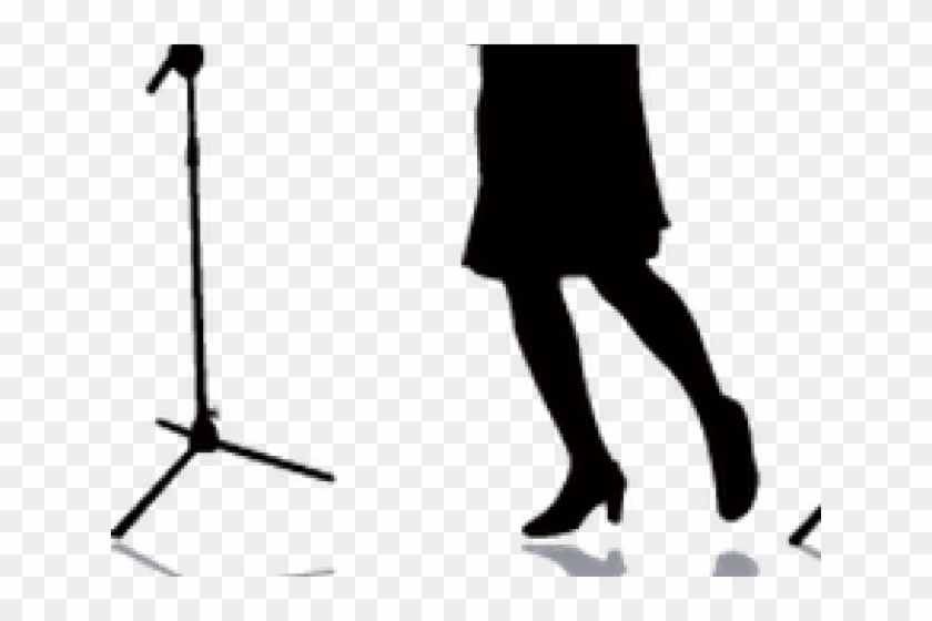 Mic Clipart Black And White - Silhouette #1383440
