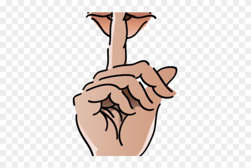 Finger Clipart Shhh - Hand Over Mouth Shh #1383453