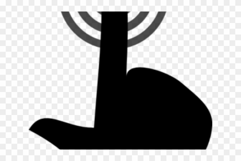 Fingers Clipart Pushing Button - Silhouette #1383460