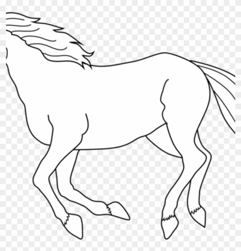 White Horse Clipart Horse Black And White Drawing At - Just A Girl Who Loves Horses T Shirt #1383512