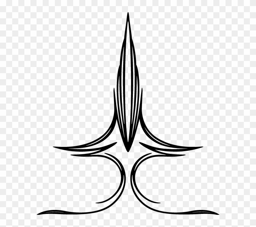 Leaf Line Art White Clip Art - Pinstripe Old School #1383523