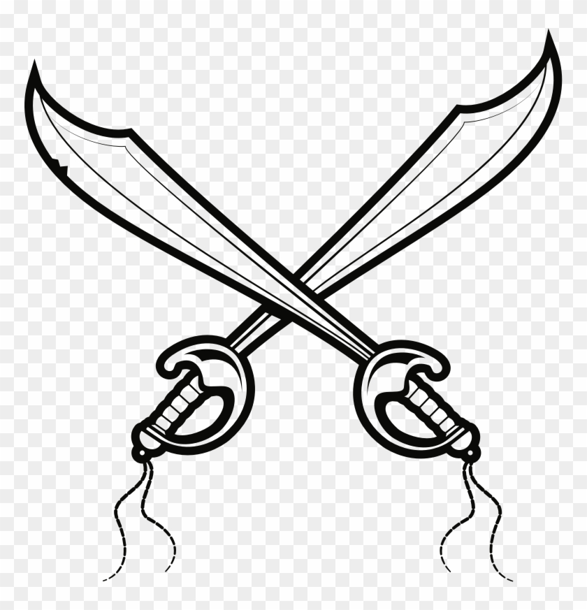 Medium Image - Swords Crossing Line Art #1383545