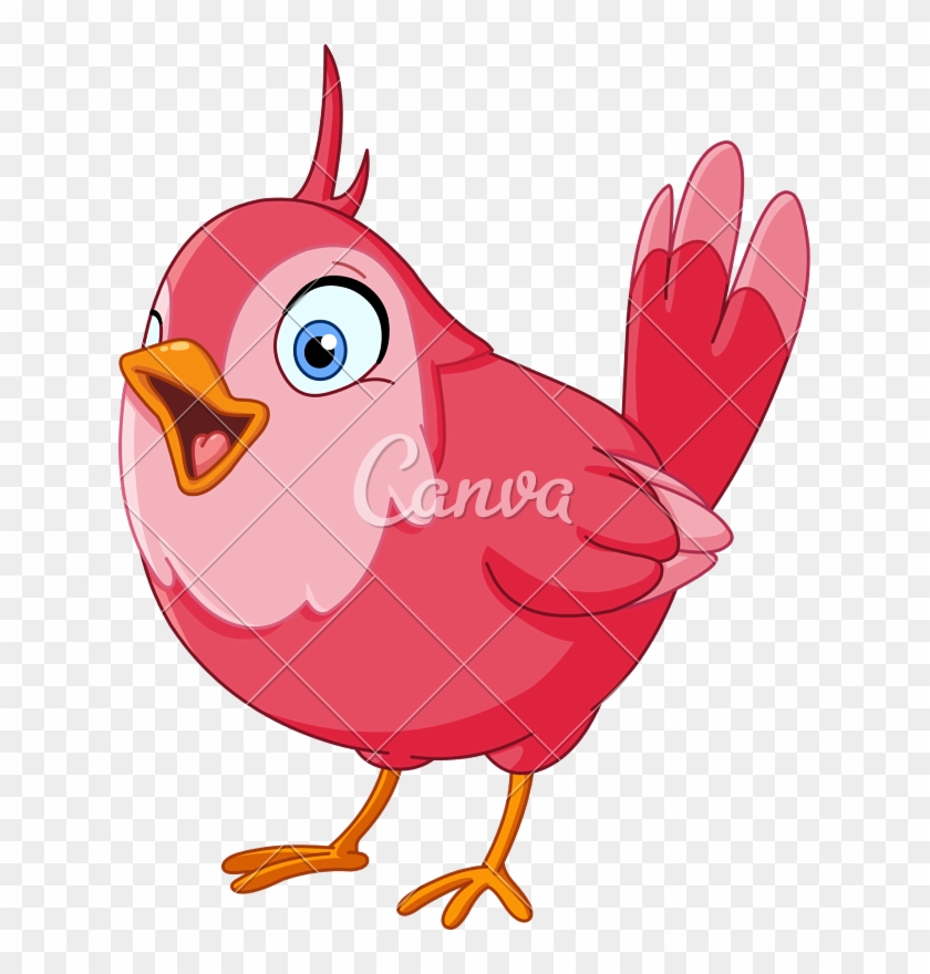 Singing Bird - Pink Bird Clip Art #1383657