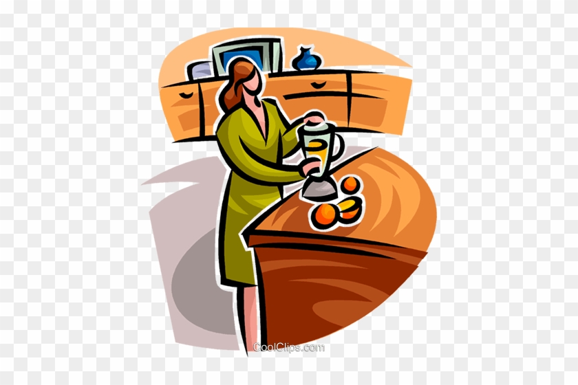 Woman Pouring A Glass Of Juice Royalty Free Vector - Illustration #1383673