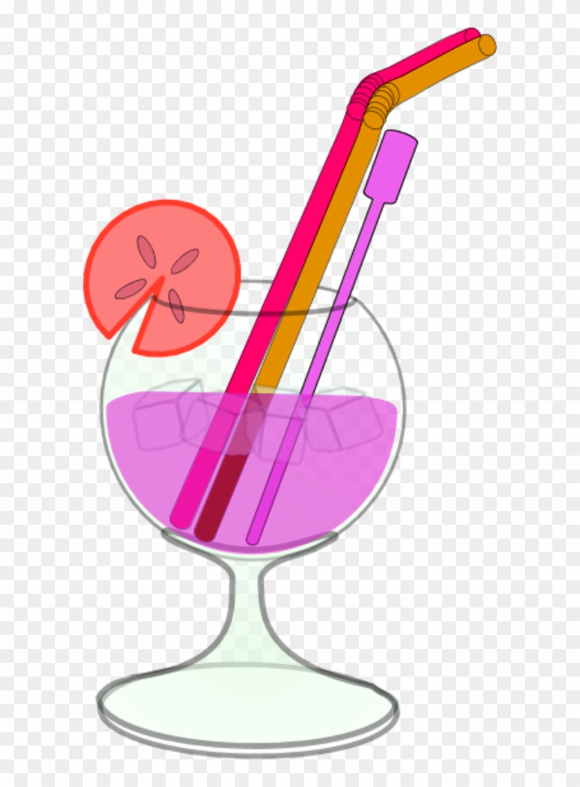 Glass Juice Straw Lemon Ice - Cocktail Clip Art #1383676