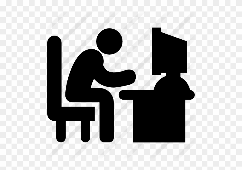 Working Vector Computer Guy - Computer Typing Icon #1383737