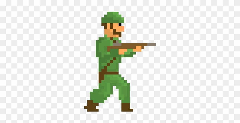 Crouch - Man With Gun Pixel #1383861