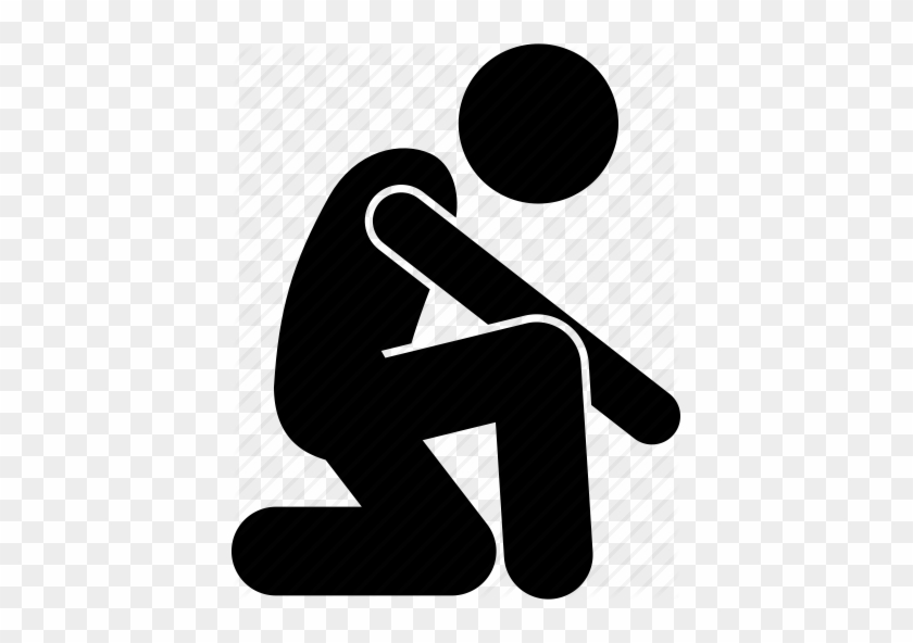 Crouching Drawing Action Vector Black And White - Crouching Stick Figure #1383915