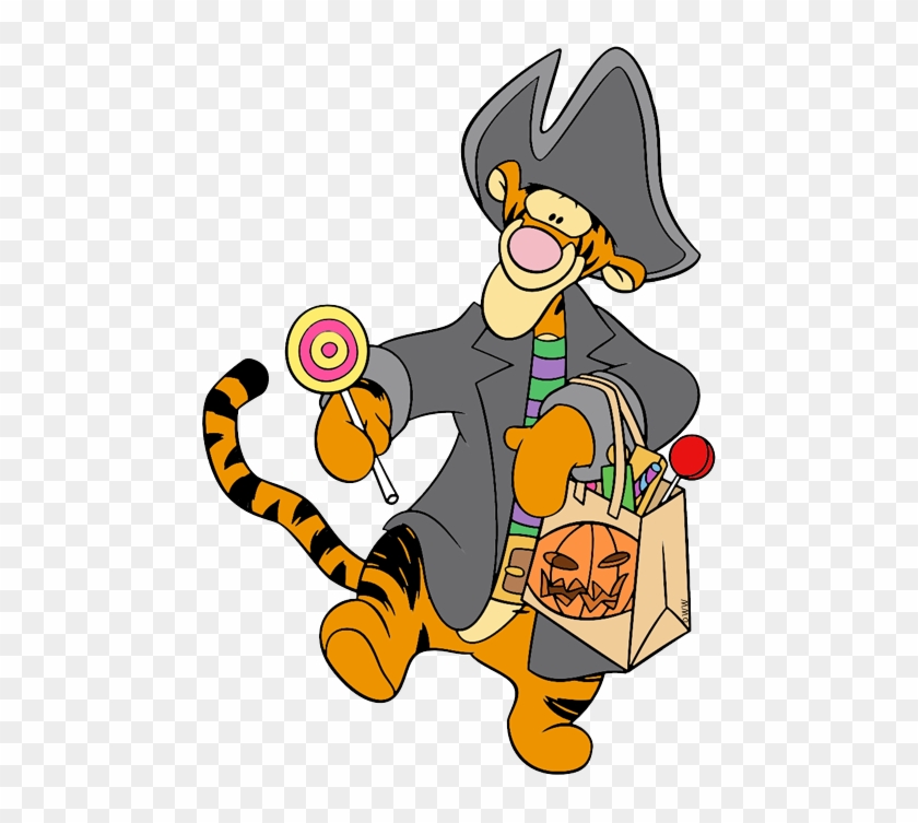 Clip Art Of Tigger As A Pirate Trick Or Treating On - Tigger Halloween Clipart #1383995