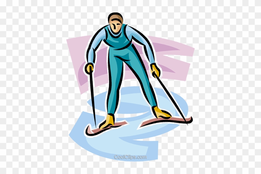 Cross Country Skier Royalty Free Vector Clip Art Illustration - Illustration #1384101