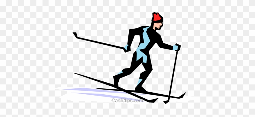 Skier Royalty Free Vector Clip Art Illustration - Clip Art #1384114