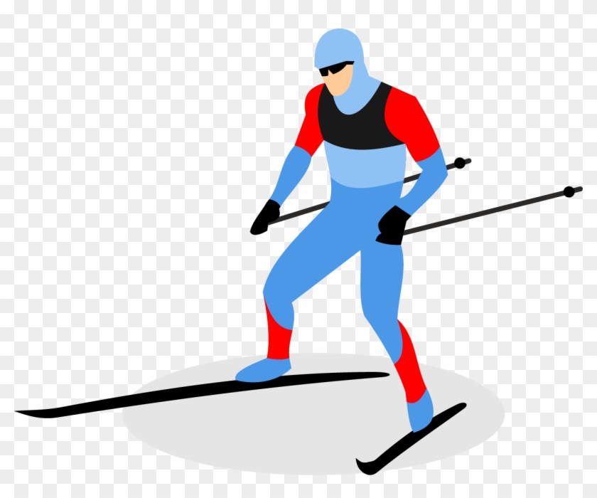 Ski Clipart Poles - Cross Country Skier Cartoon #1384153
