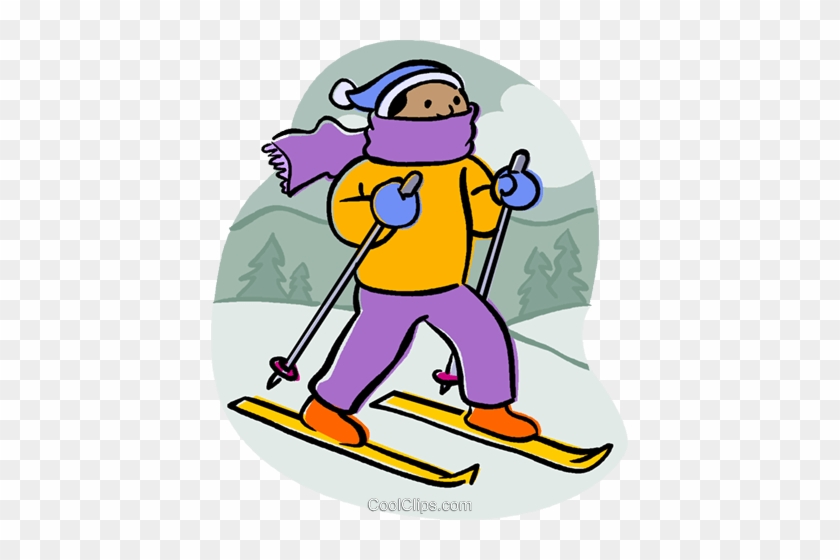 Downhill Skier Royalty Free Vector Clip Art Illustration - Pdf #1384156