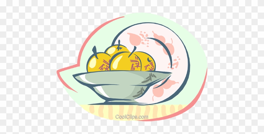 Bowl Of Fruit Royalty Free Vector Clip Art Illustration - Golden Apple #1384215