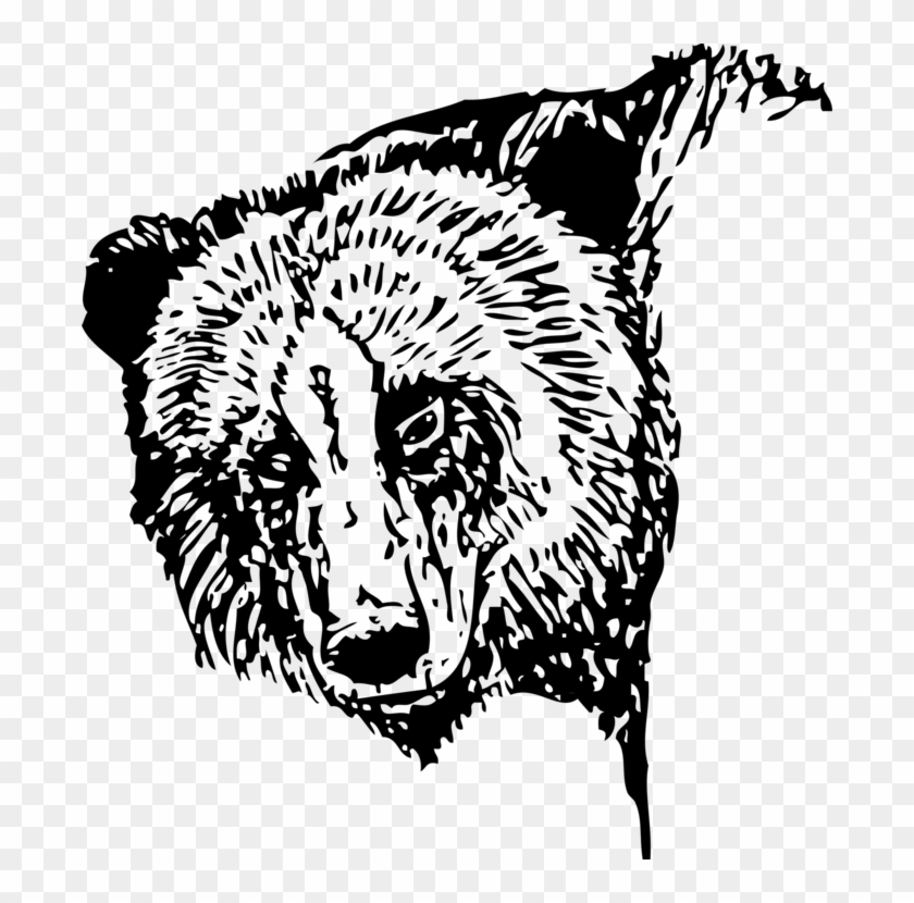 American Black Bear Giant Panda Polar Bear Grizzly - Grizzly Bear Transparent Outline #1384221