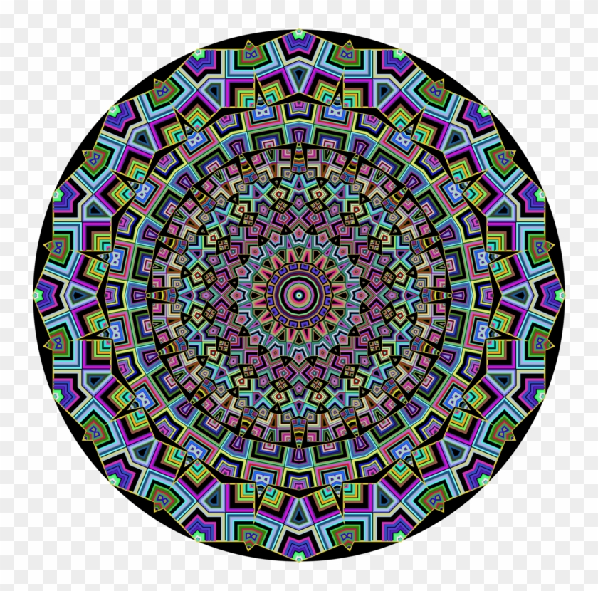 Mandala Art Kaleidoscope Computer Icons Stained Glass - Phenakistoscope Vinyl #1384275