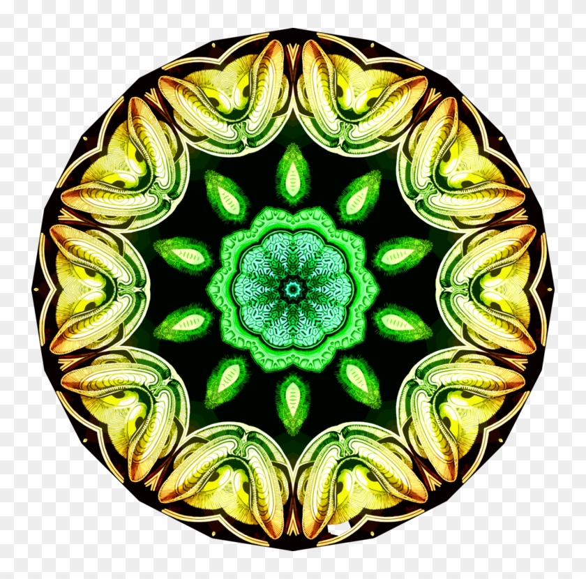 Symmetry Green Kaleidoscope - Dua #1384297