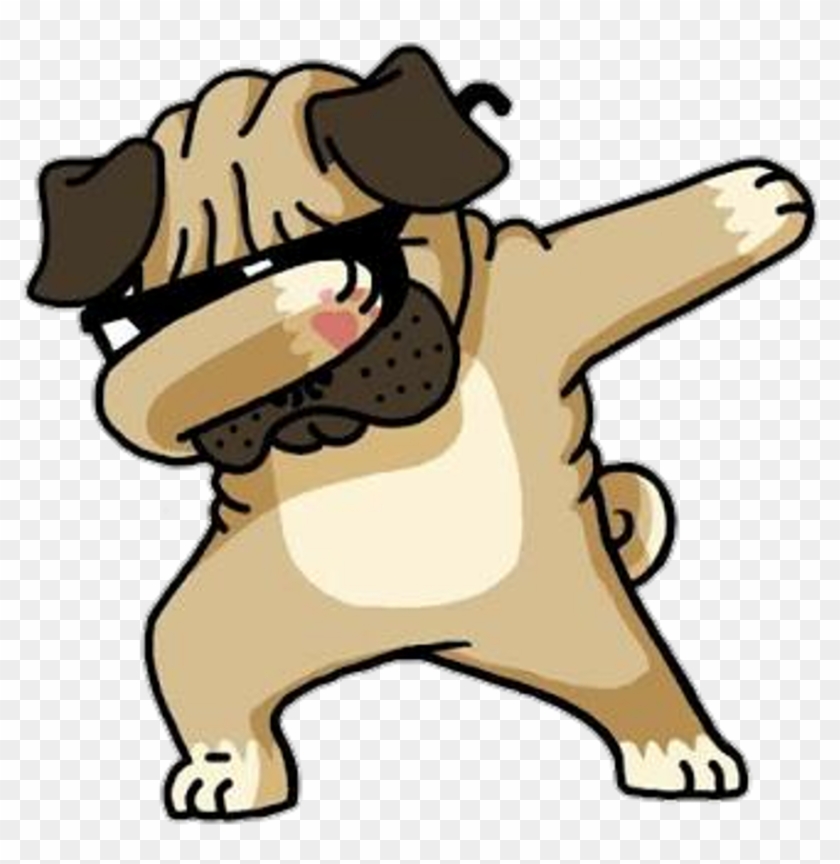 Dog Pug Pugs Turndownforwhat Epic - Cartoon Pug Dabbing - Free Transparent  PNG Clipart Images Download