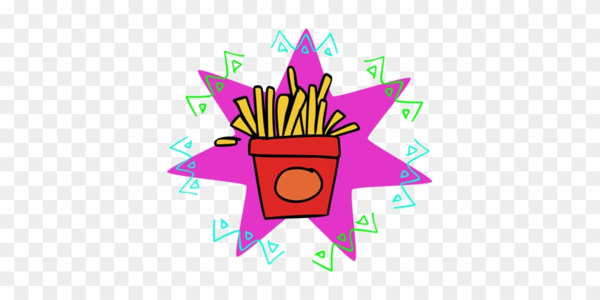 French Fries Potato Chip Line Art - Clip Art #1384539