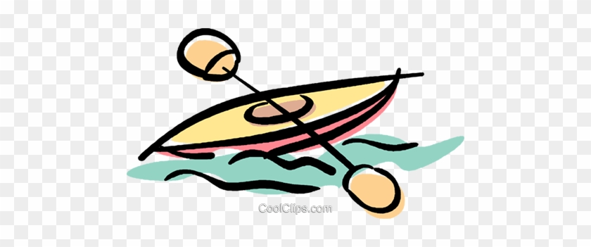Kayak Royalty Free Vector Clip Art Illustration - Cartoon Canoeing Drawing #1384639