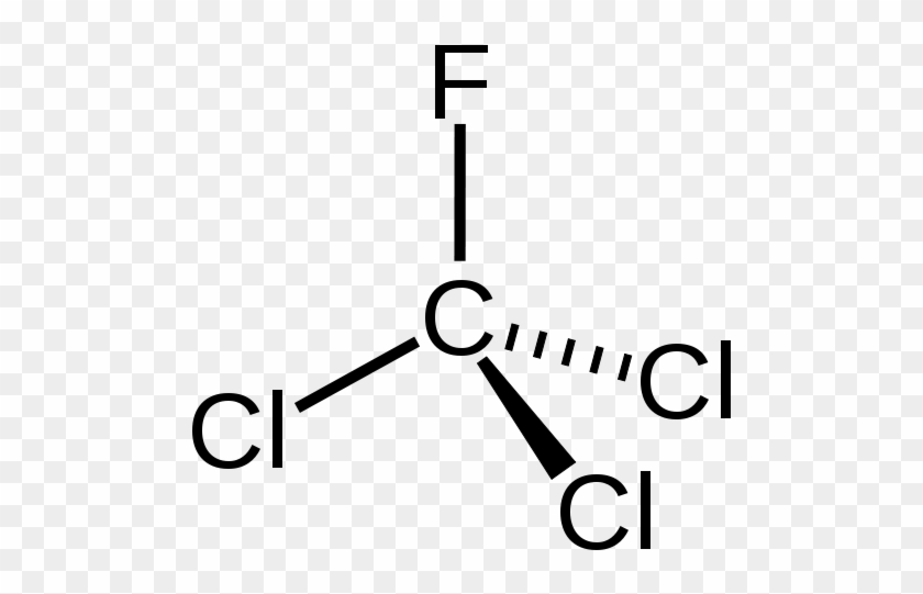 The Structure Of The Chemical Compound Known As Trichlorofluoromethane, - Freon 11 Structure #1384733