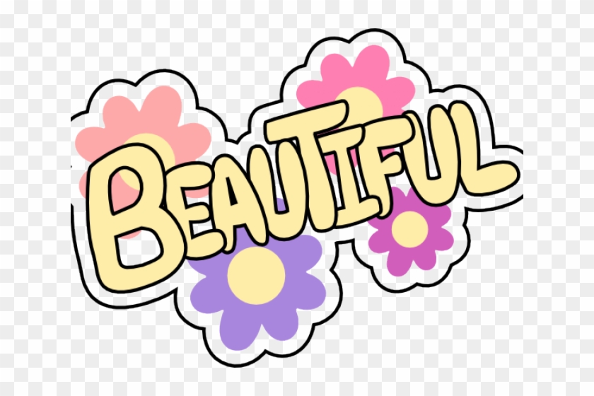 Gorgeus Clipart Beautiful Word - Beautiful With Flowers Shower Curtain #1384821