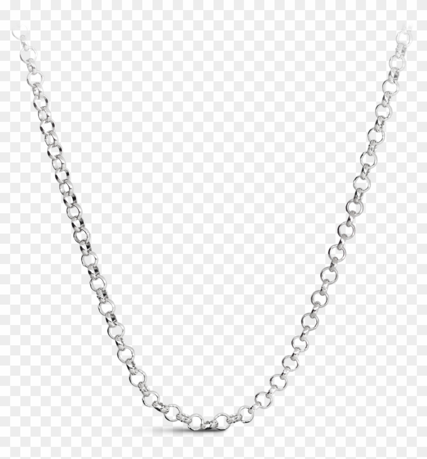 Davidrose Rolo Chain In White Gold - Diamond M Necklaces #1384842