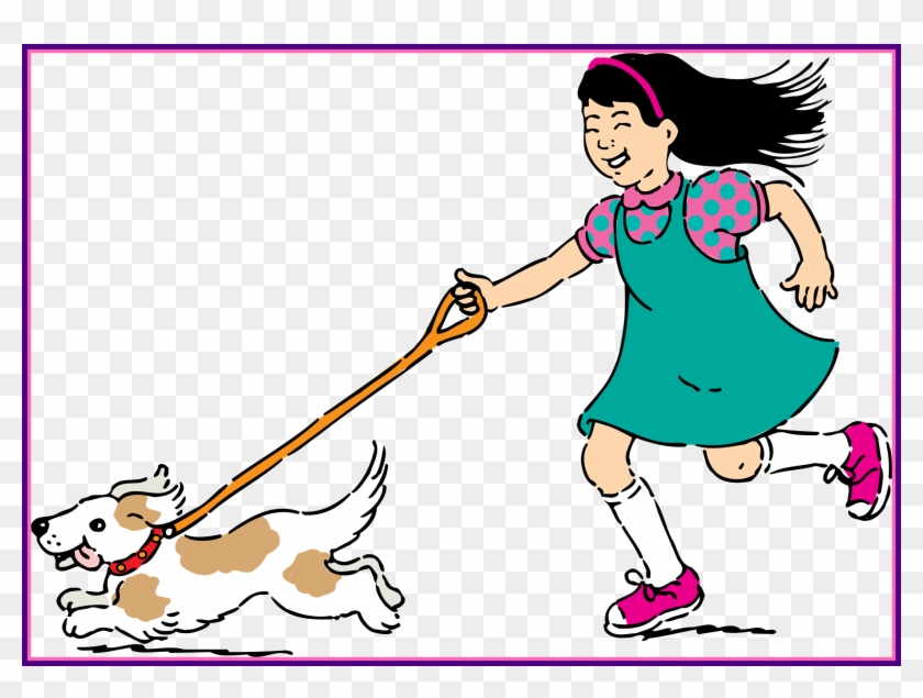 Fascinating Walking Dog For Cartoon Girl Style - Walking My Dog Cartoon #1385158