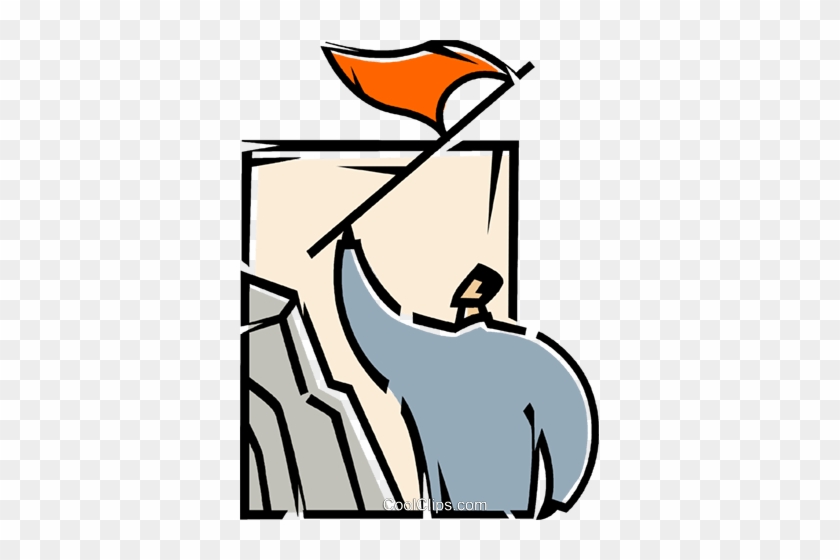 Reaching The Summit Royalty Free Vector Clip Art Illustration - Clip Art #1385270