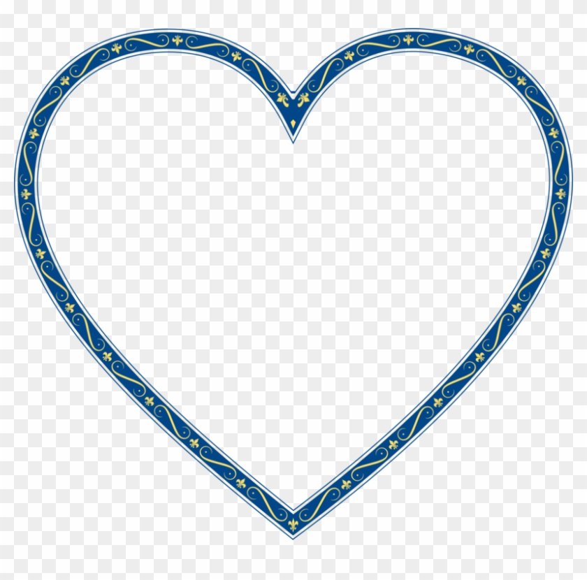 Computer Icons Borders And Frames Blue Drawing - Clip Art Heart Frame #1385297