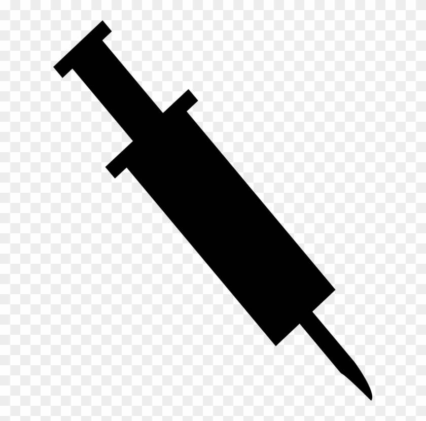 Syringe Hypodermic Needle Injection Vaccine Doctor's - Syringe Clipart Black #1385517