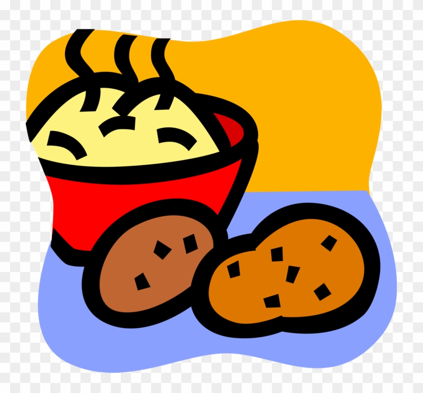Vector Illustration Of Starchy Edible Tuber Potato - Mashed Potatoes Clip Art #1385664