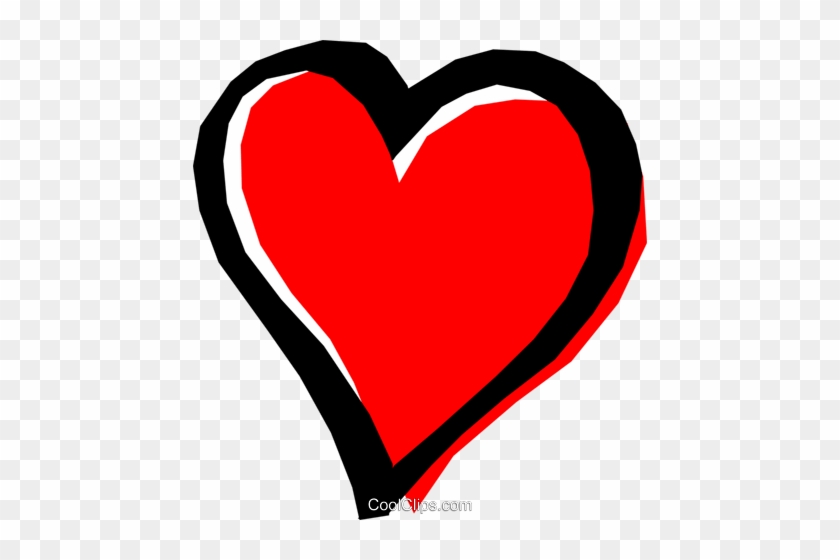 Cool Heart Royalty Free Vector Clip Art Illustration - Red Heart Print Out #1385697