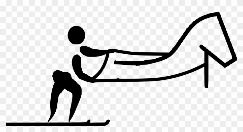 File - Skijoring Pictogram - Svg - Nordic Combined #1385926