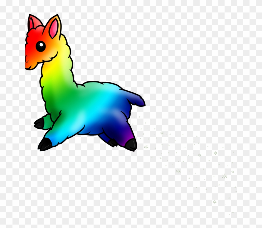 Rainbow Llama By Terrabird7 On Deviantart - Cartoon Llama Png #1386097
